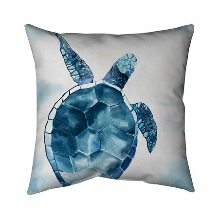 BEGIN HOME DECOR 20 x 20 in. Blue Turtle-Double Sided Print Indoor Pillow 5541-2020-AN393